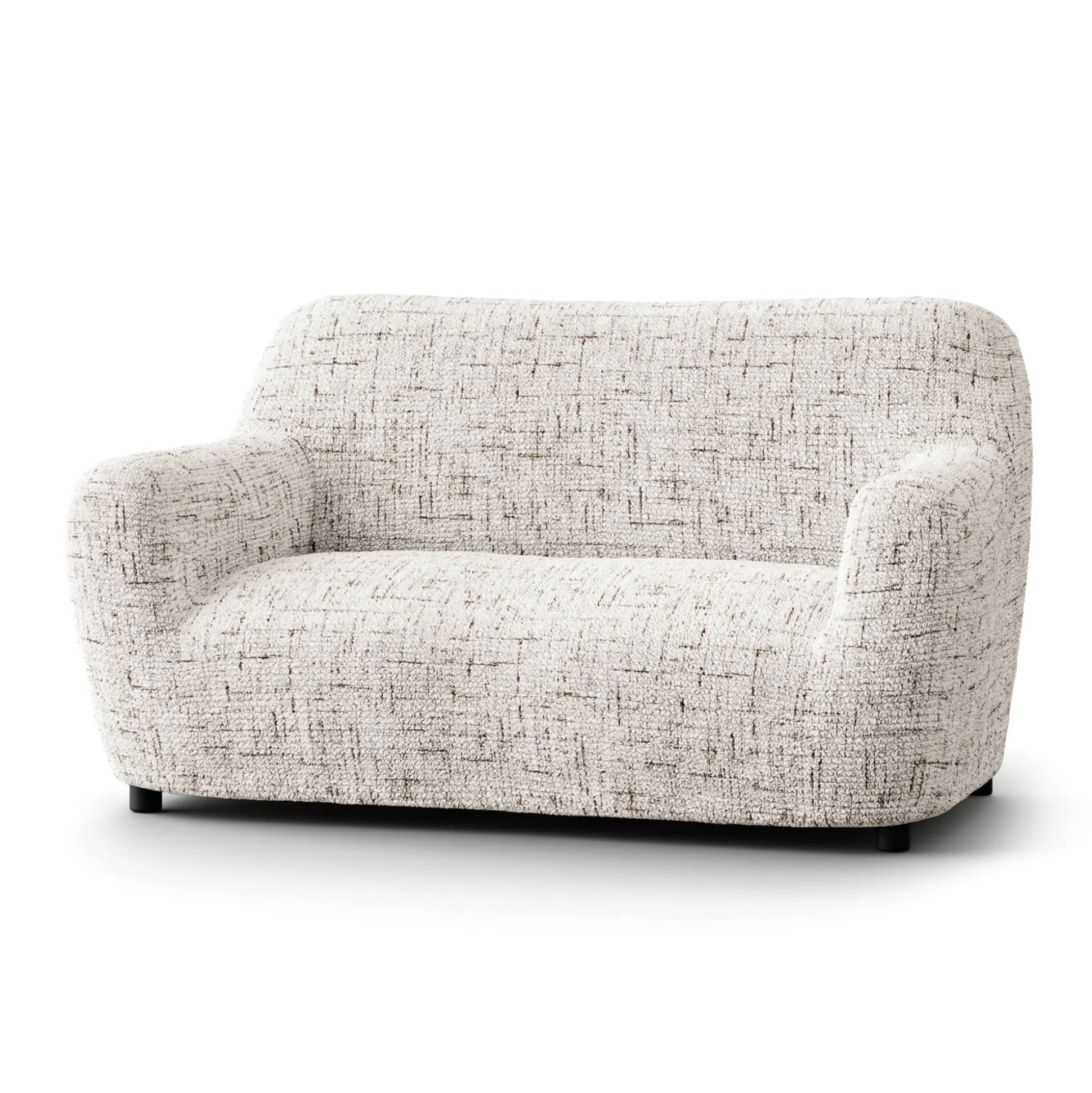 Bi-rekbare hoes in microvezel, effen faux-uni effect voor fauteuil en zitbank