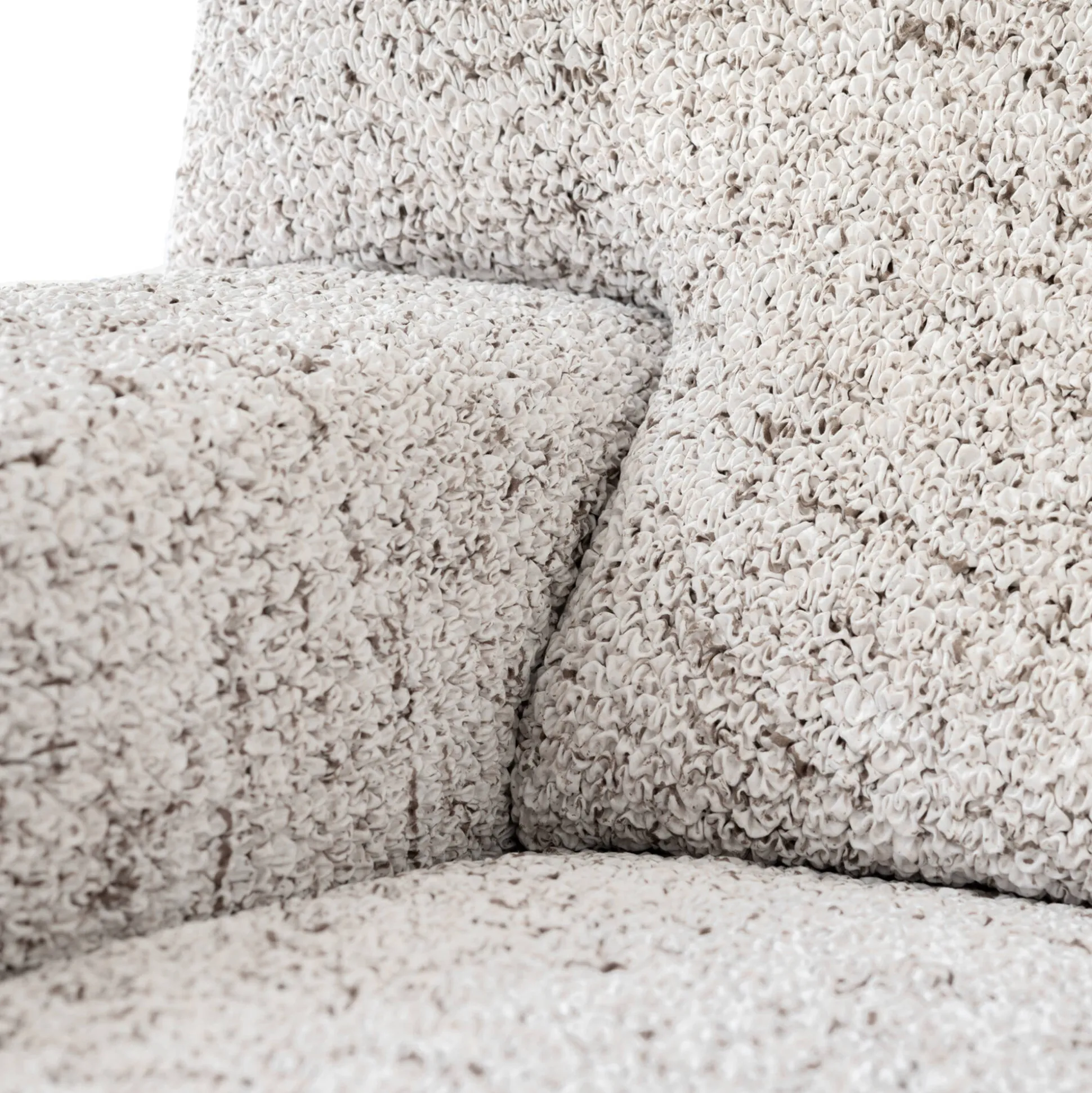 Bi-rekbare hoes in microvezel, effen faux-uni effect voor fauteuil en zitbank
