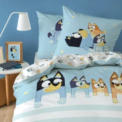 Blauwachtig katoenen beddengoed