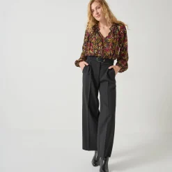 Bloes in creponvoile met etnische print
