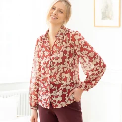 Bloes in voile, bloemenprint