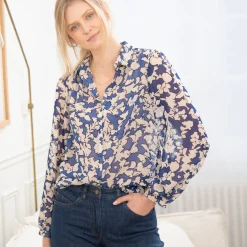 Bloes in voile, bloemenprint
