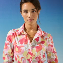 Bloes met bloemenprint, katoenvoile