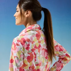 Bloes met bloemenprint, katoenvoile