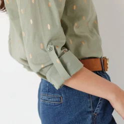 Bloes met goudkleurige print