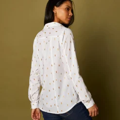 Bloes met goudkleurige print