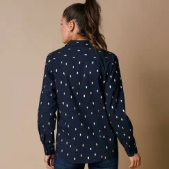 Bloes met goudkleurige print
