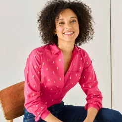 Bloes met goudkleurige print