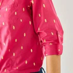 Bloes met goudkleurige print