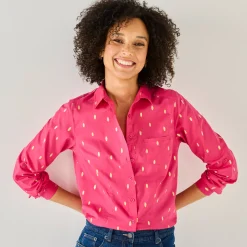 Bloes met goudkleurige print