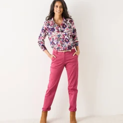 Bloes met knoopsluiting met bloemenprint, gerecycleerd polyester(**)