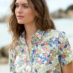 Bloes met korte mouwen en bloemenprint