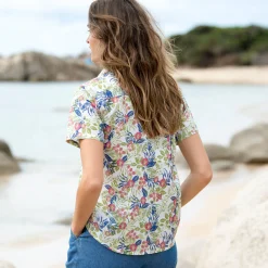 Bloes met korte mouwen en bloemenprint