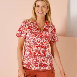 Bloes met korte mouwen en bloemenprint
