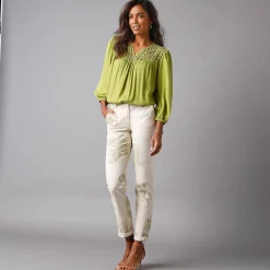 Bloes met macramé en 3/4-mouwen