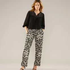 Bloes met macramé en 3/4-mouwen