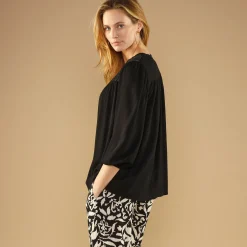 Bloes met macramé en 3/4-mouwen