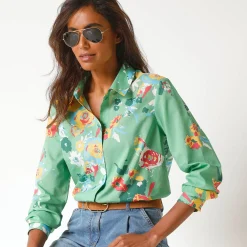 Bloes met maxi bloemenprint, katoen