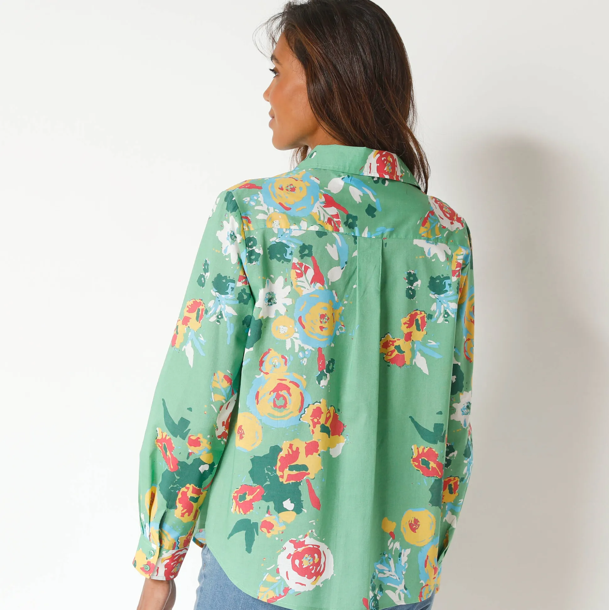 Bloes met maxi bloemenprint, katoen