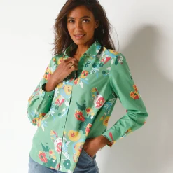 Bloes met maxi bloemenprint, katoen