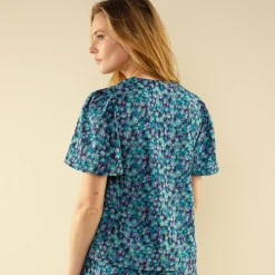 Bloes met minimalistische print en korte mouwen