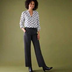 Bloes met stippenprint en Tunesische hals, crêpe
