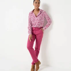 Bloes met tweekleurige print, crêpe