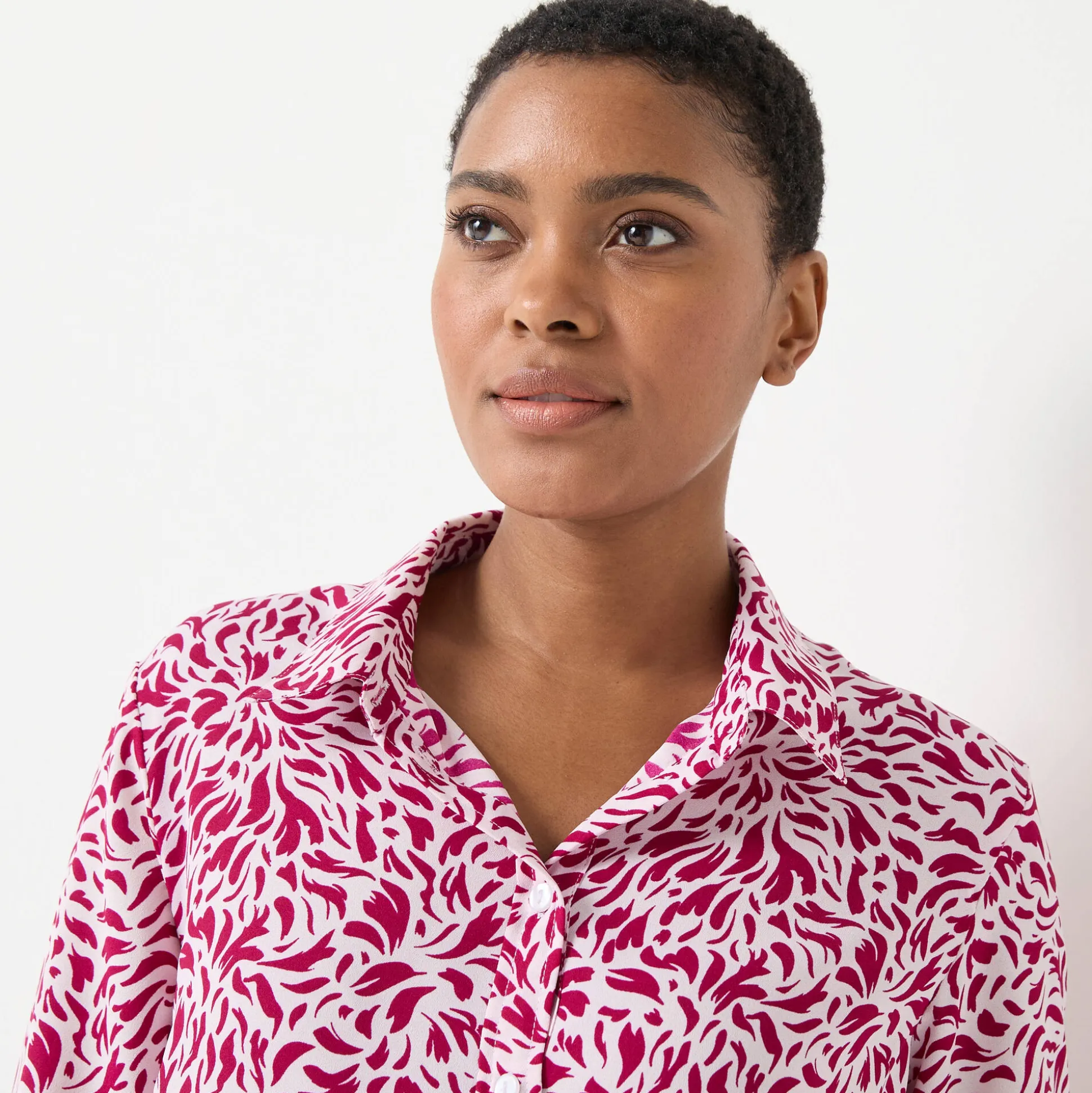 Bloes met tweekleurige print, crêpe