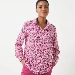 Bloes met tweekleurige print, crêpe