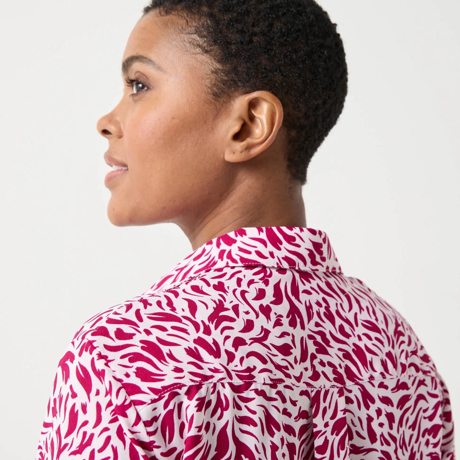 Bloes met tweekleurige print, crêpe