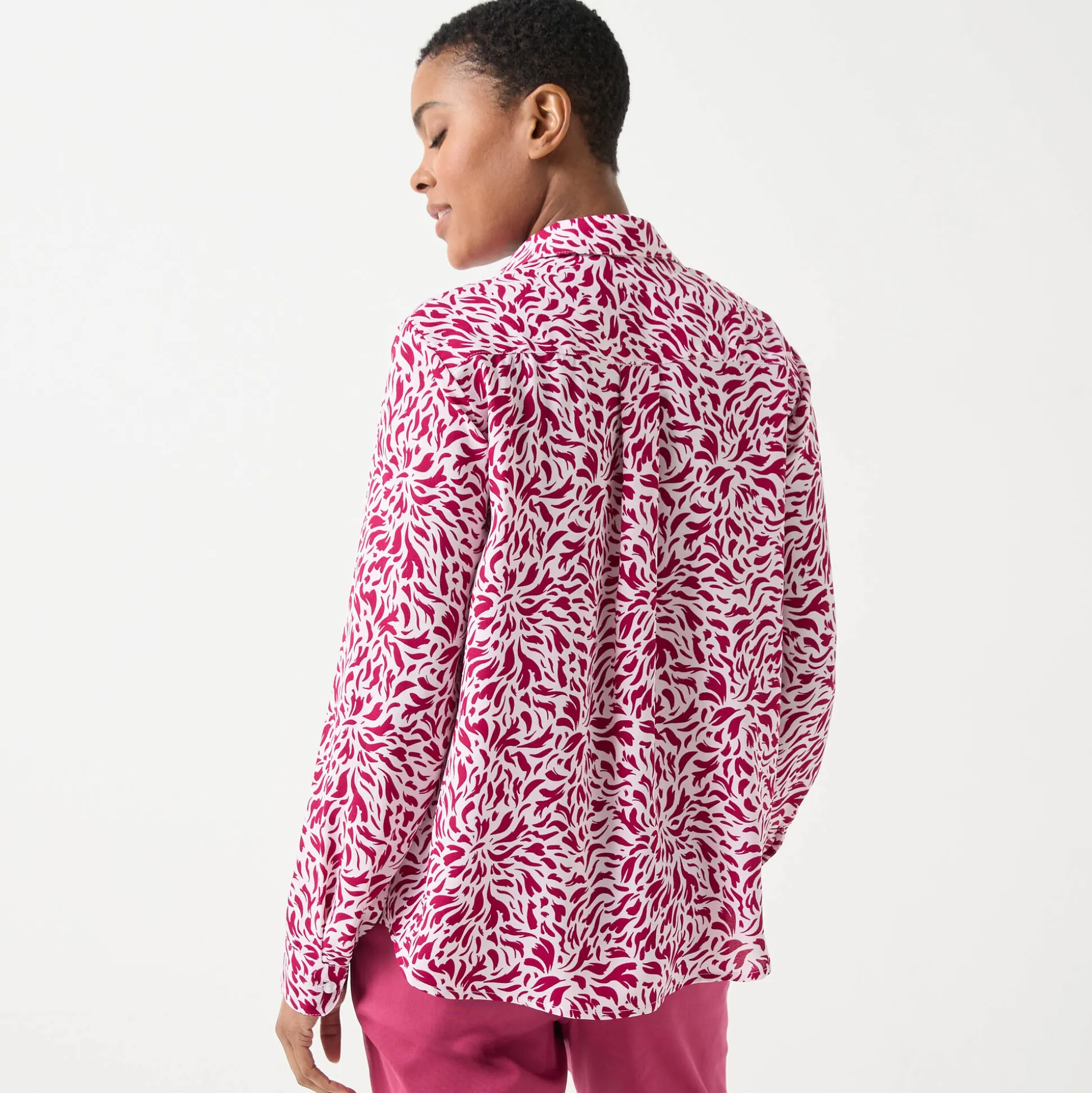 Bloes met tweekleurige print, crêpe