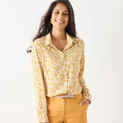 Bloes met tweekleurige print, crêpe