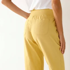 Bloezende broek met elastische taille, linnen-katoen