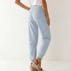 Bloezende jeans met elastische taille