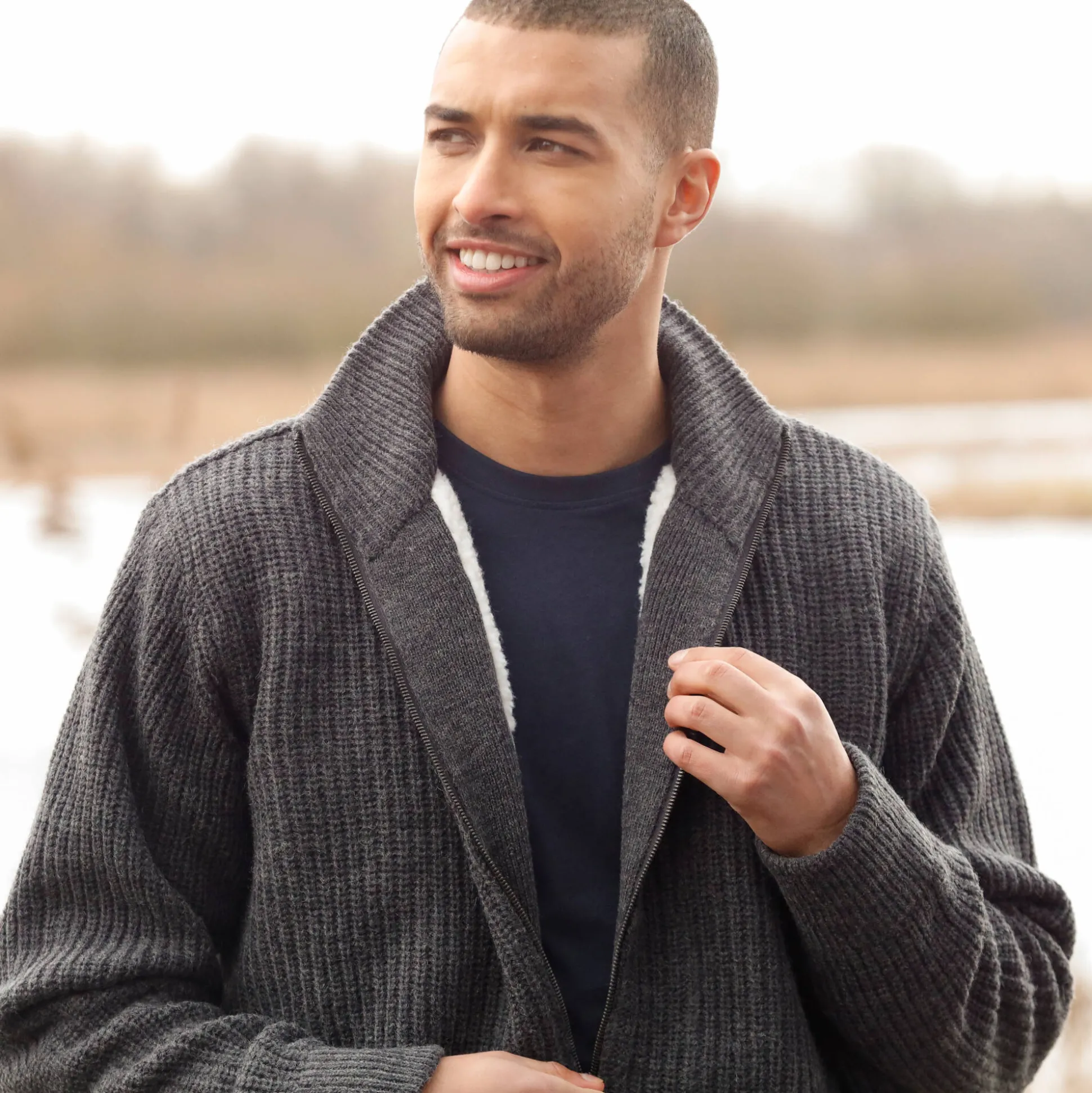 Blouson in patentsteek met warme voering