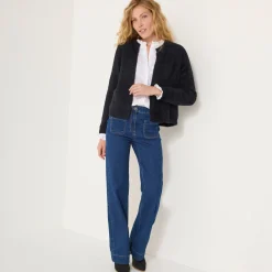 Bolero in harig tricot met lange mouwen