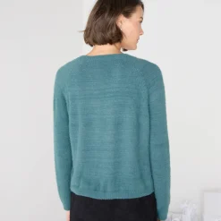 Bolero in harig tricot met lange mouwen