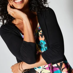 Bolero in soepel tricot met 3/4-mouwen
