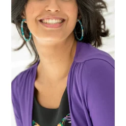 Bolero in soepel tricot met 3/4-mouwen