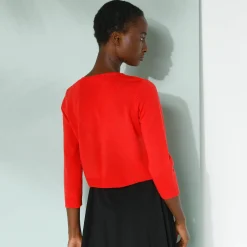 Bolero-vest met knopen, zachte touch