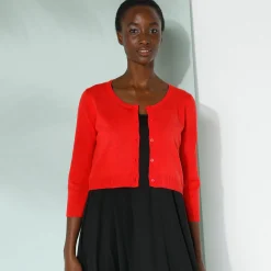Bolero-vest met knopen, zachte touch