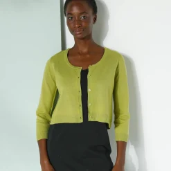 Bolero-vest met knopen, zachte touch