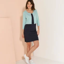 Bolero-vest met knopen, zachte touch