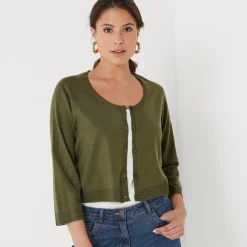 Bolero-vest met knopen, zachte touch