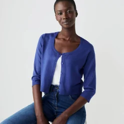 Bolero-vest met knopen, zachte touch