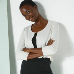 Bolero-vest met knopen, zachte touch