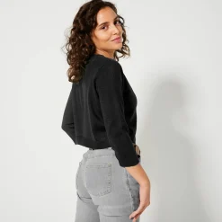 Bolero-vest met knopen, zachte touch