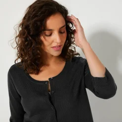 Bolero-vest met knopen, zachte touch