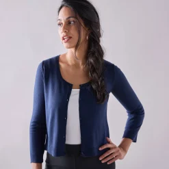 Bolero-vest met knopen, zachte touch