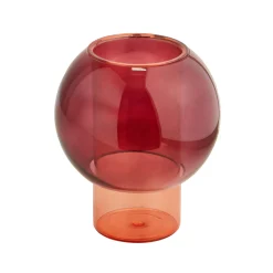 Bolvormige vaas in gekleurd glas, 17 cm hoog